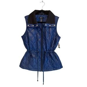 Style & Co Sport Womens Quilted Puffer Vest Large Blue Gorpcore Outdoor NWT
